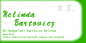 melinda bartovicz business card